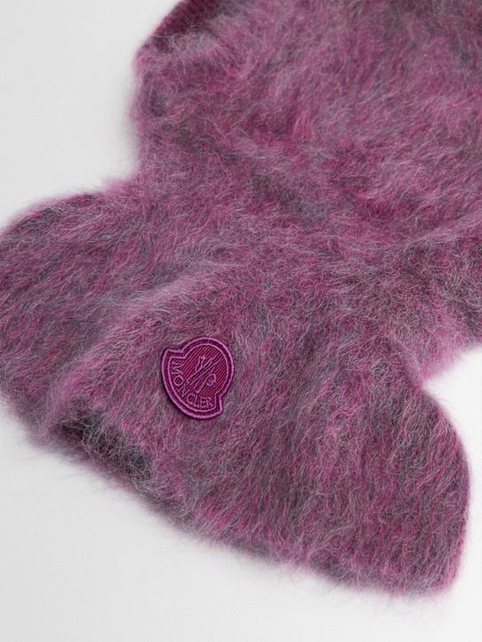 Moncler: Logo wool blend balaclava - Purple - women_1 | Luisa Via Roma