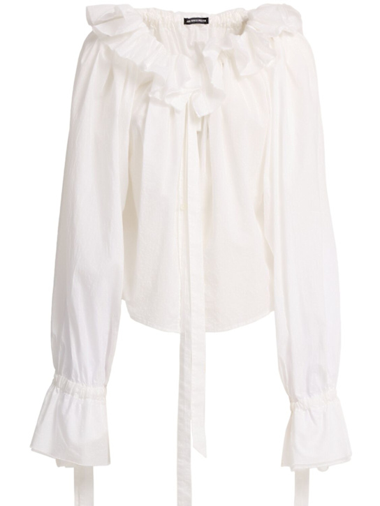 Ann Demeulemeester: Stee ruffled top w/ drawstrings - women_0 | Luisa Via Roma