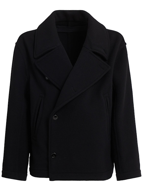 Lemaire: Boxy wool peacoat - men_0 | Luisa Via Roma
