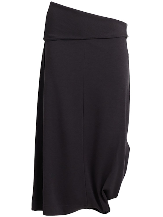 Lemaire: Twisted hem wool blend midi skirt - グレー - women_0 | Luisa Via Roma