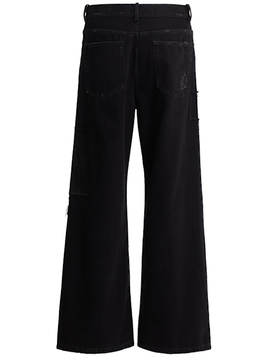 Ann Demeulemeester: Modest 5-pocket relaxed bootcut pants - ウォッシュドブラック - men_1 | Luisa Via Roma