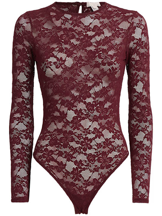 Fleur Du Mal: Le Stretch long sleeve bodysuit - women_0 | Luisa Via Roma