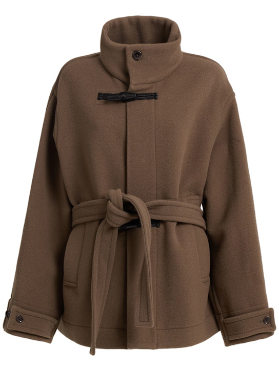 Lemaire: Short wool duffle coat - women_0 | Luisa Via Roma