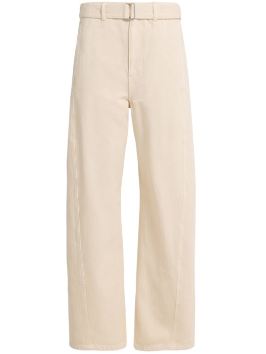 Lemaire: Twisted cotton belted pants - women_0 | Luisa Via Roma