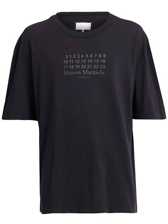 Maison Margiela: Cotton logo t-shirt - men_0 | Luisa Via Roma