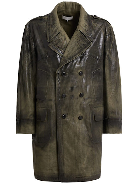 Maison Margiela: Brushed cotton satin coat - men_0 | Luisa Via Roma