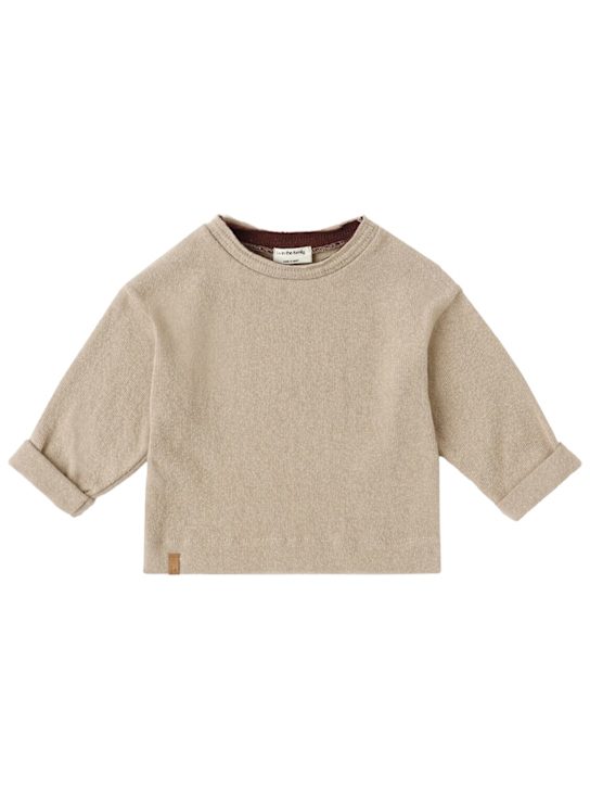 1 + IN THE FAMILY: Cotton blend jersey t-shirt - Beige - kids-girls_0 | Luisa Via Roma