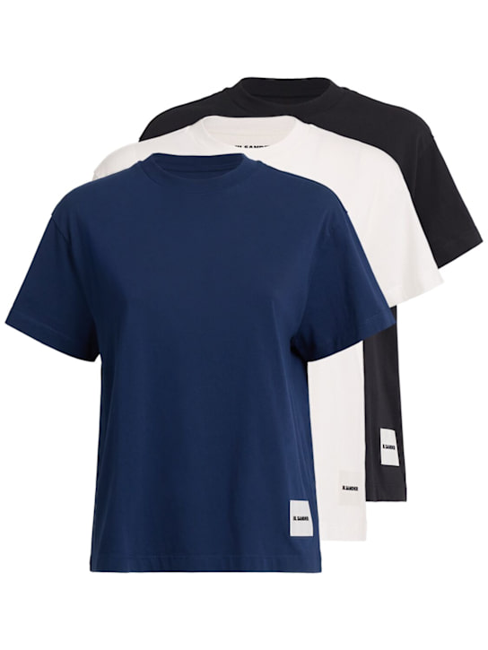 Jil Sander: Pack of 3 Plus cotton t-shirts - women_0 | Luisa Via Roma