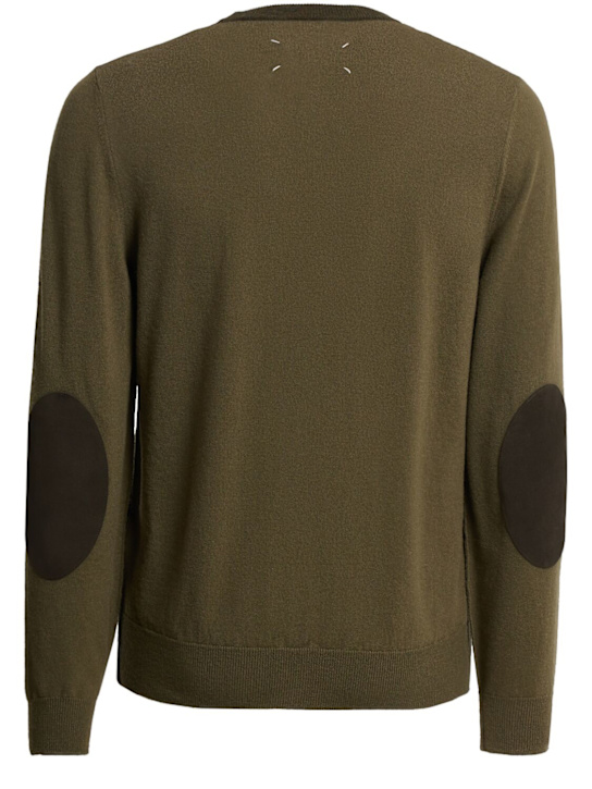 Maison Margiela: Crewneck wool top - Green - men_1 | Luisa Via Roma