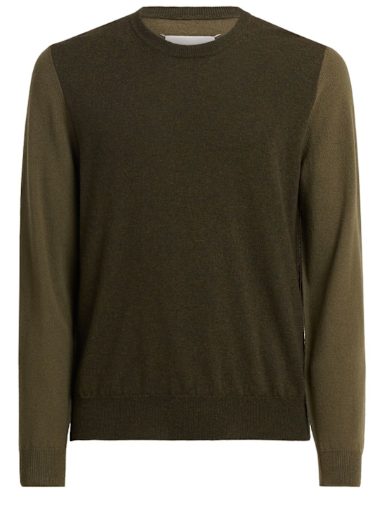 Maison Margiela: Crewneck wool top - Green - men_0 | Luisa Via Roma