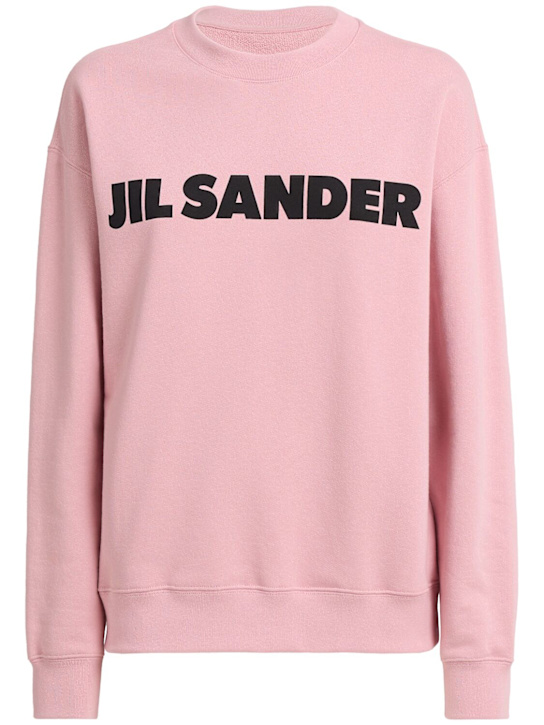 Jil Sander: Jil Sander logo cotton sweatshirt - women_0 | Luisa Via Roma