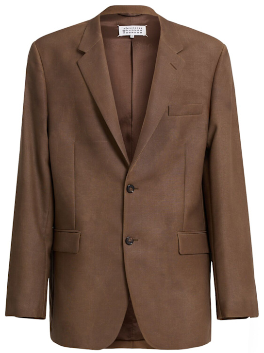 Maison Margiela: Wool blend blazer - Almond - men_0 | Luisa Via Roma