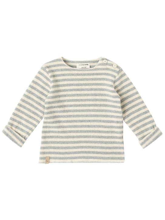 1 + IN THE FAMILY: Striped cotton blend jersey t-shirt - オフホワイト - kids-boys_0 | Luisa Via Roma
