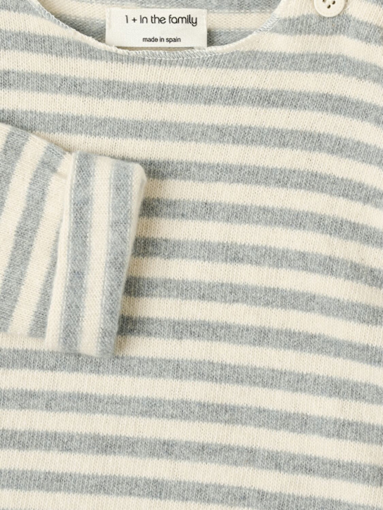 1 + IN THE FAMILY: Striped cotton blend jersey t-shirt - オフホワイト - kids-boys_1 | Luisa Via Roma