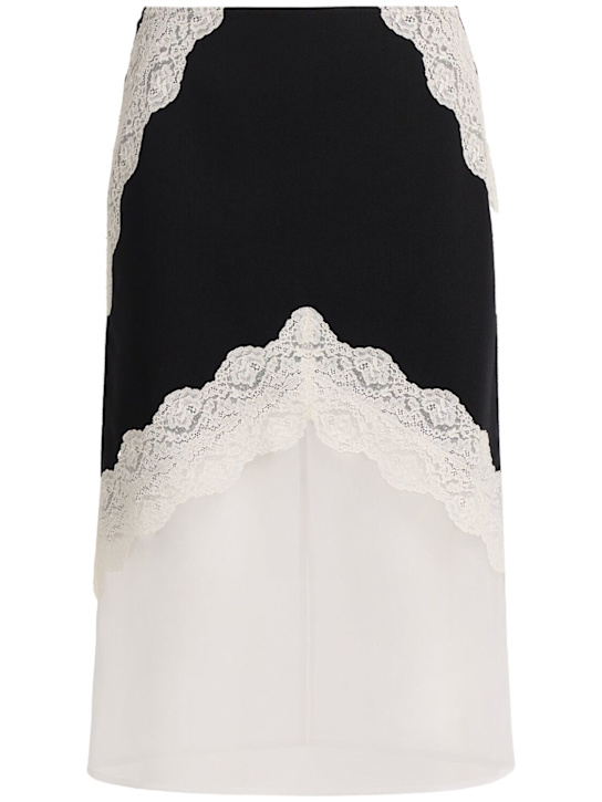 Jil Sander: Wool midi skirt w/ lace - women_0 | Luisa Via Roma