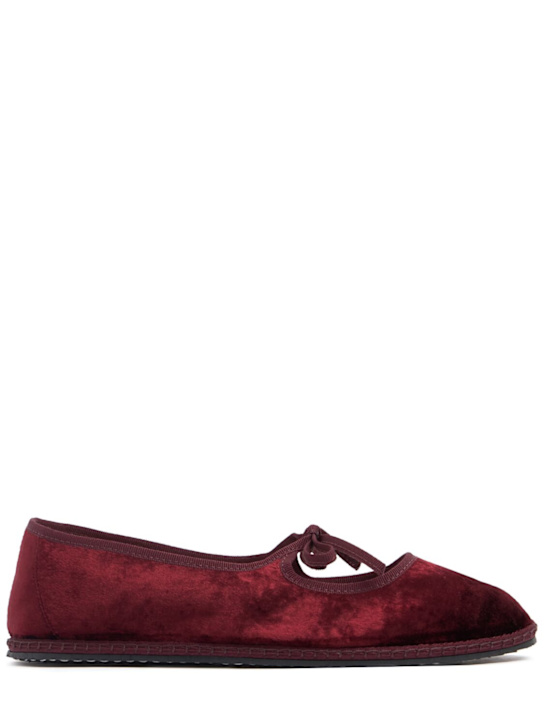 Vibi Venezia: Brigitte Calliope velvet ballerina flats - women_0 | Luisa Via Roma