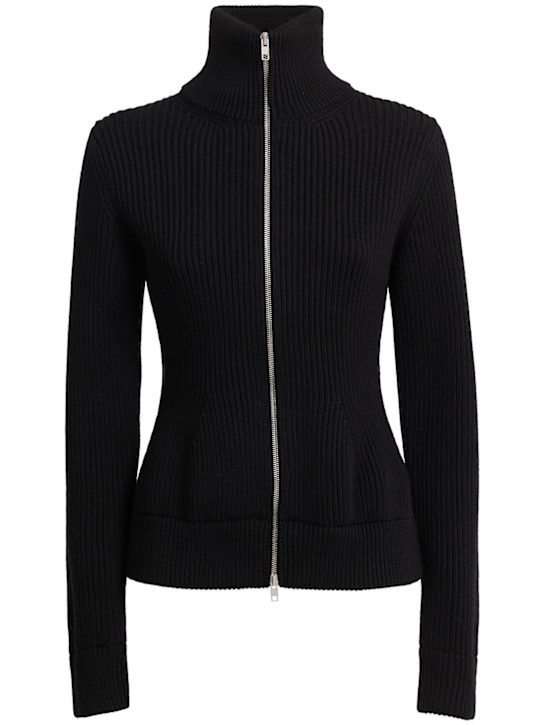 Maison Margiela: Zipped wool cardigan - women_0 | Luisa Via Roma