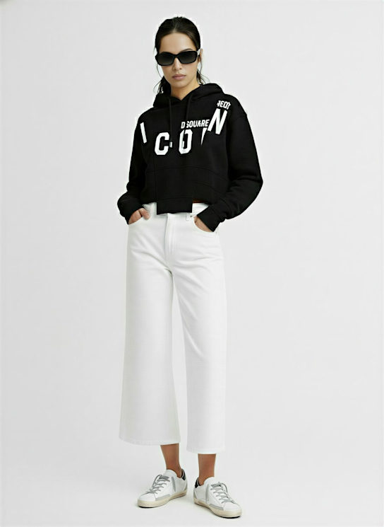 Dsquared2: Sliced jersey hoodie - women_1 | Luisa Via Roma