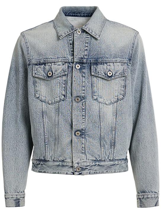 Jil Sander: Diagonal cotton denim jacket - men_0 | Luisa Via Roma