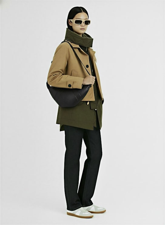 Sacai: Giacca in misto cotone - Beige - women_1 | Luisa Via Roma