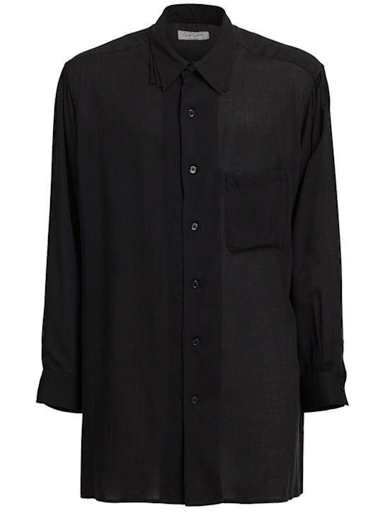 Yohji Yamamoto: 3-collar gathered sleeve shirt - men_0 | Luisa Via Roma