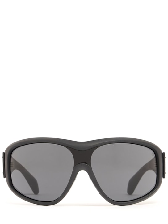Moncler: Thyra oval nylon sunglasses - マットブラック - women_0 | Luisa Via Roma