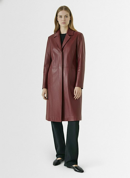 Proenza Schouler: Nissi semi-gloss leather coat - Red - women_1 | Luisa Via Roma