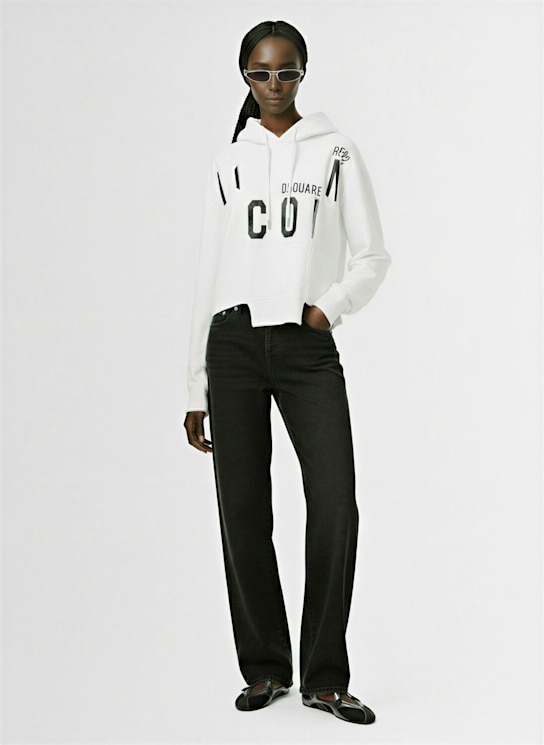 Dsquared2: Sliced jersey hoodie - women_1 | Luisa Via Roma