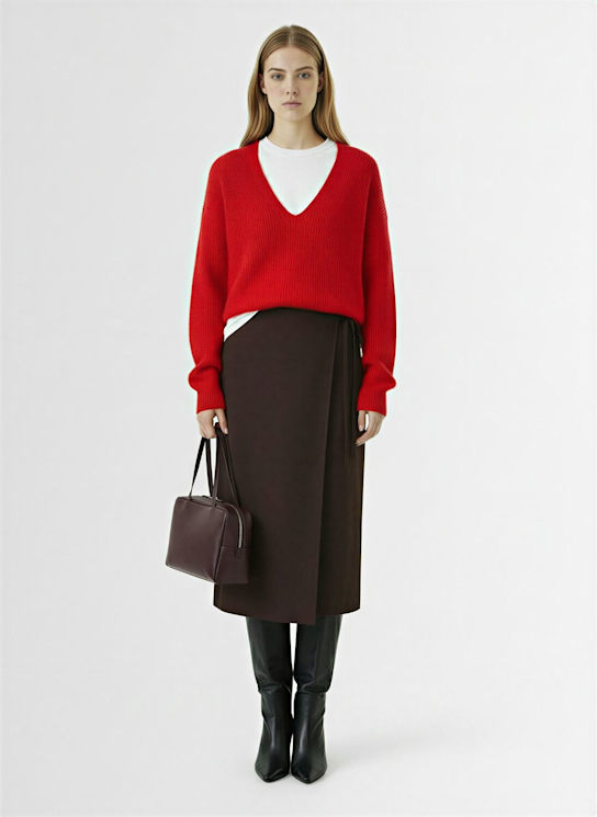 Tonywack: Wool blend midi wrap skirt - women_1 | Luisa Via Roma