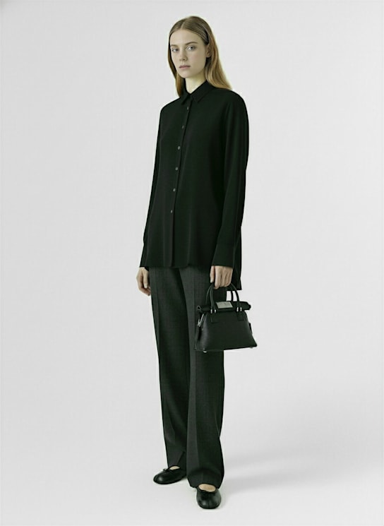Sacai: Cotton blend shirt - Black - women_1 | Luisa Via Roma