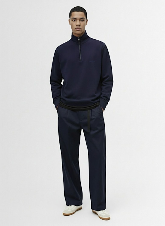 Stone Island: Stretch gabardine pants - Navy - men_1 | Luisa Via Roma