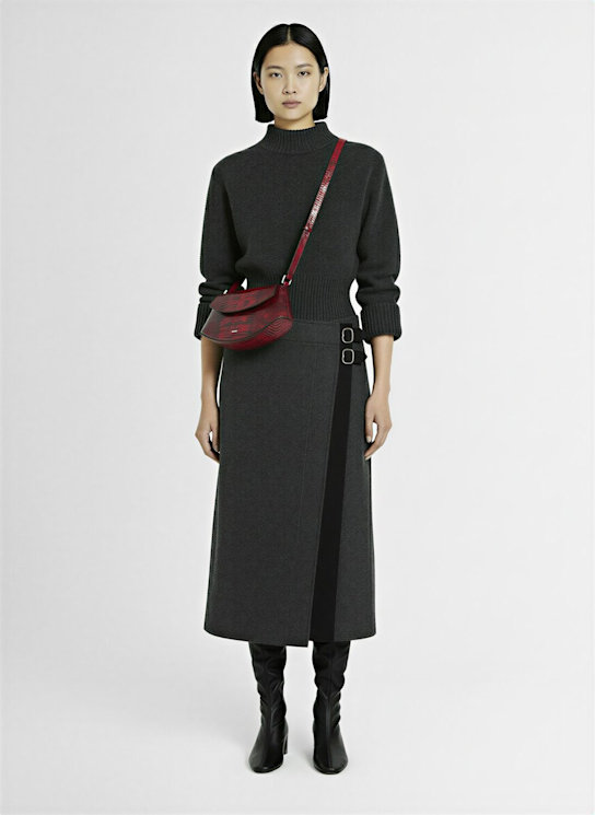 Proenza Schouler: Randi boiled wool blend crewneck sweater - Grey - women_1 | Luisa Via Roma