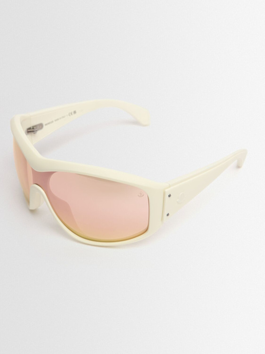 Moncler: Thyra oval nylon sunglasses - Shiny Butter - women_1 | Luisa Via Roma