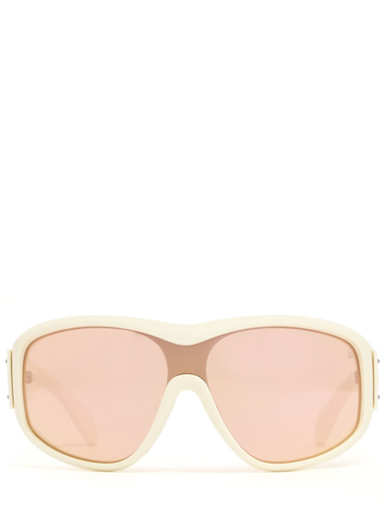 Moncler: Thyra oval nylon sunglasses - Shiny Butter - women_0 | Luisa Via Roma