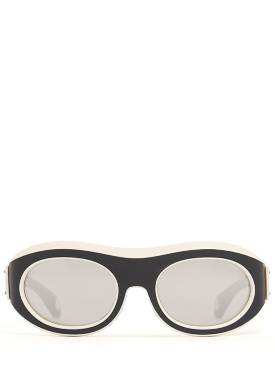 Moncler: Ramillon oval nylon sunglasses - ブラック/ホワイト - women_0 | Luisa Via Roma