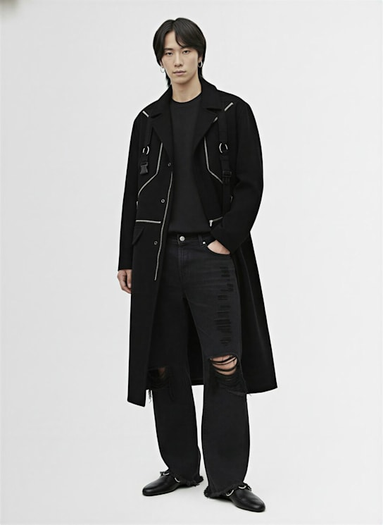 Rick Owens: Blixa jumbo wool coat - Black - men_1 | Luisa Via Roma