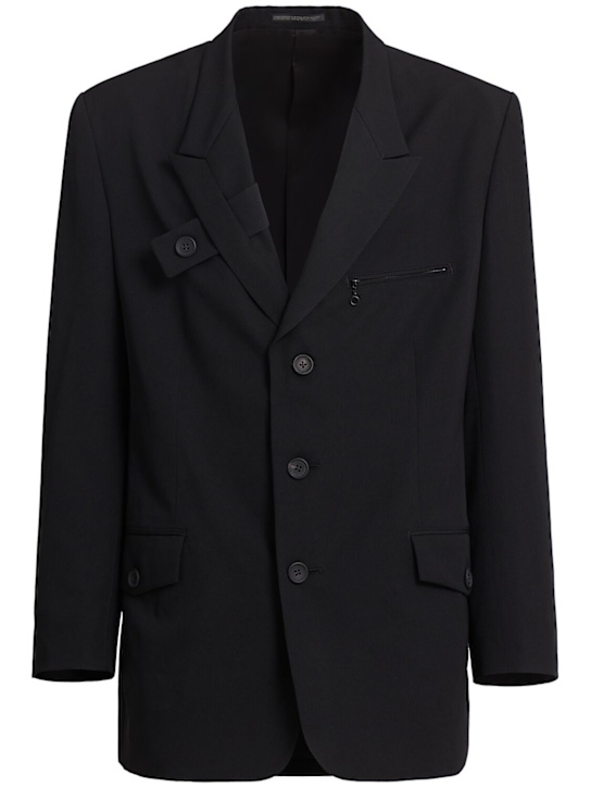 Y'S: Veste avec patte sur revers droit - Noir - men_0 | Luisa Via Roma