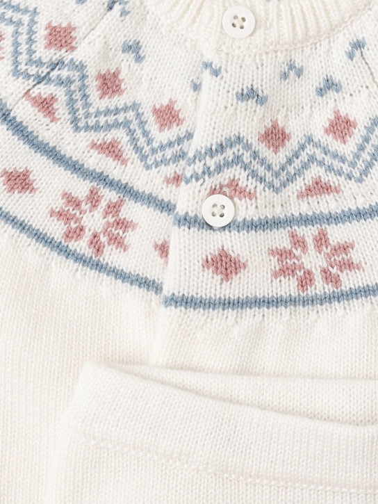 Petit Bateau: Tricot wool blend cardigan & pants - ホワイト - kids-boys_1 | Luisa Via Roma