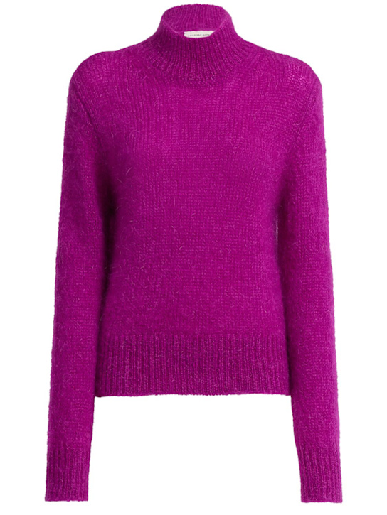 Dries Van Noten: Pull col roulé en laine vierge Tenne - Fuchsia - women_0 | Luisa Via Roma