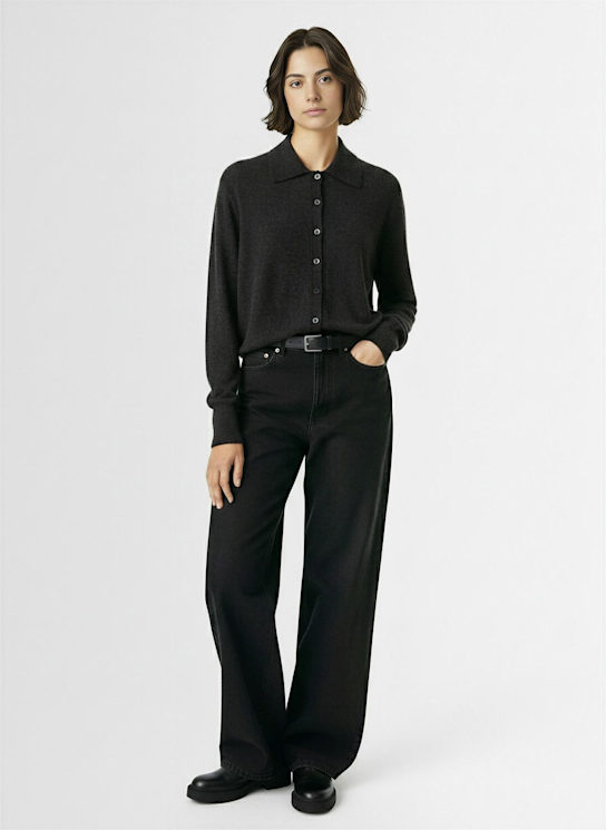 The Row: Lillia knit cashmere cardigan - Black - women_1 | Luisa Via Roma