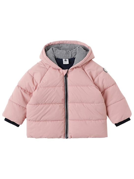 Petit Bateau: Hooded poly puffer jacket - ピンク - kids-girls_0 | Luisa Via Roma