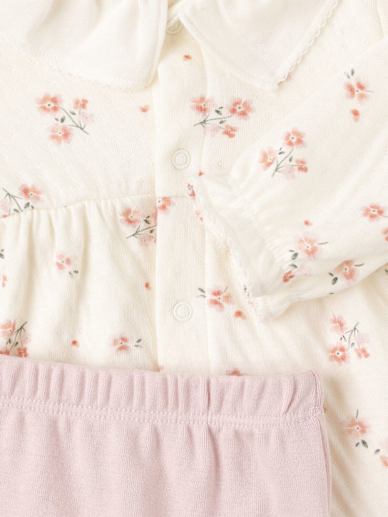 Petit Bateau: Printed cotton dress & leggings - Latte - kids-girls_1 | Luisa Via Roma