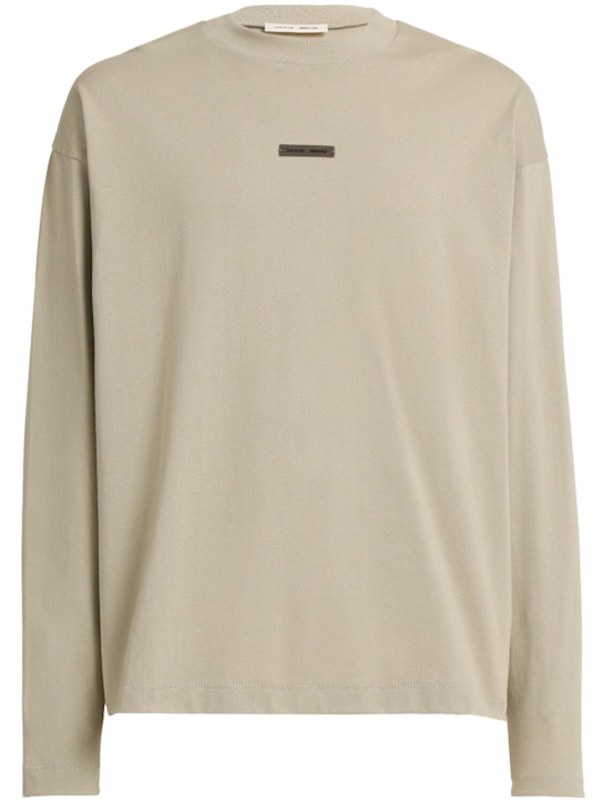 Fear of God ESSENTIALS: Classic fit long sleeve t-shirt - Abbey Stone - men_0 | Luisa Via Roma