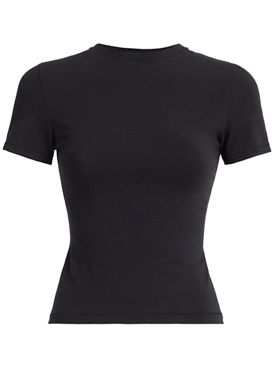 Skims: 混棉平纹针织T恤 - 黑色 - women_0 | Luisa Via Roma