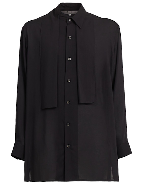 Y'S: Shawl shirt - Black - men_0 | Luisa Via Roma