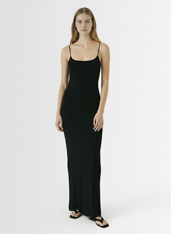Skims: Soft lounge modal long slip dress - Ónix - women_1 | Luisa Via Roma