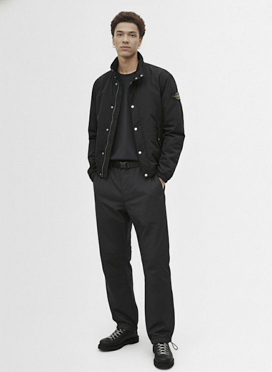 Stone Island: Light poly blend jacket - ブラック - men_1 | Luisa Via Roma