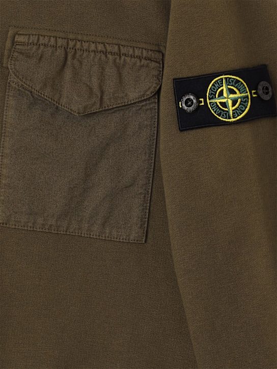 Stone Island Junior: Organic cotton sweatshirt - Military Green - kids-boys_1 | Luisa Via Roma