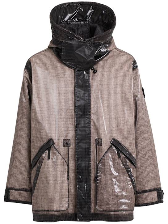 Stone Island: Short ripstop parka - men_0 | Luisa Via Roma