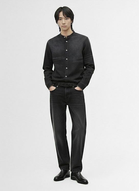 Diesel: D-simply-fsh cotton blend denim shirt - men_1 | Luisa Via Roma